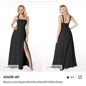 Azazie Jay Black Chiffon Gown